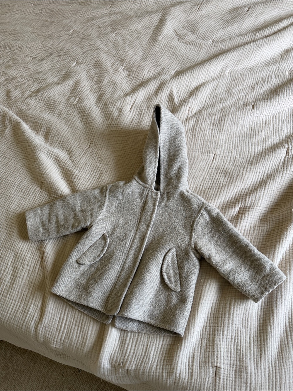 Zara Hooded Kids Coat-Taupe